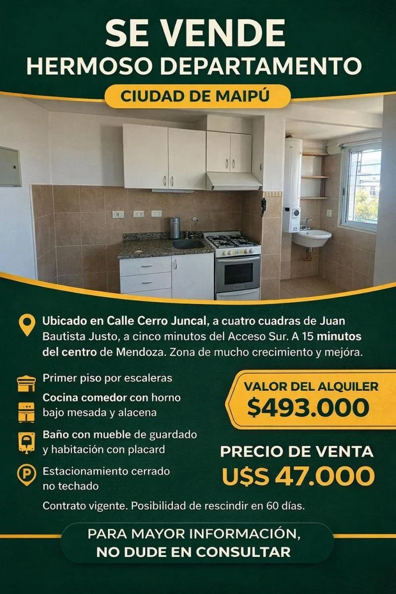 Departamento en Venta en Maipu, Mendoza
