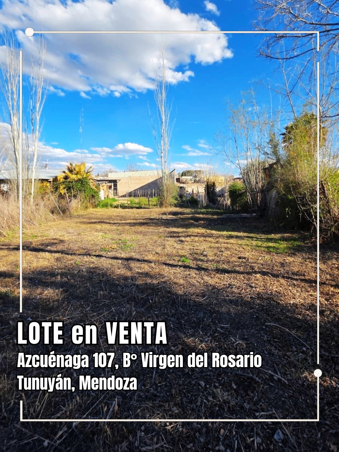 Tunuyan Azcuenaga 107 - B° Virgen del Rosario Manzana "B" Lote "1"